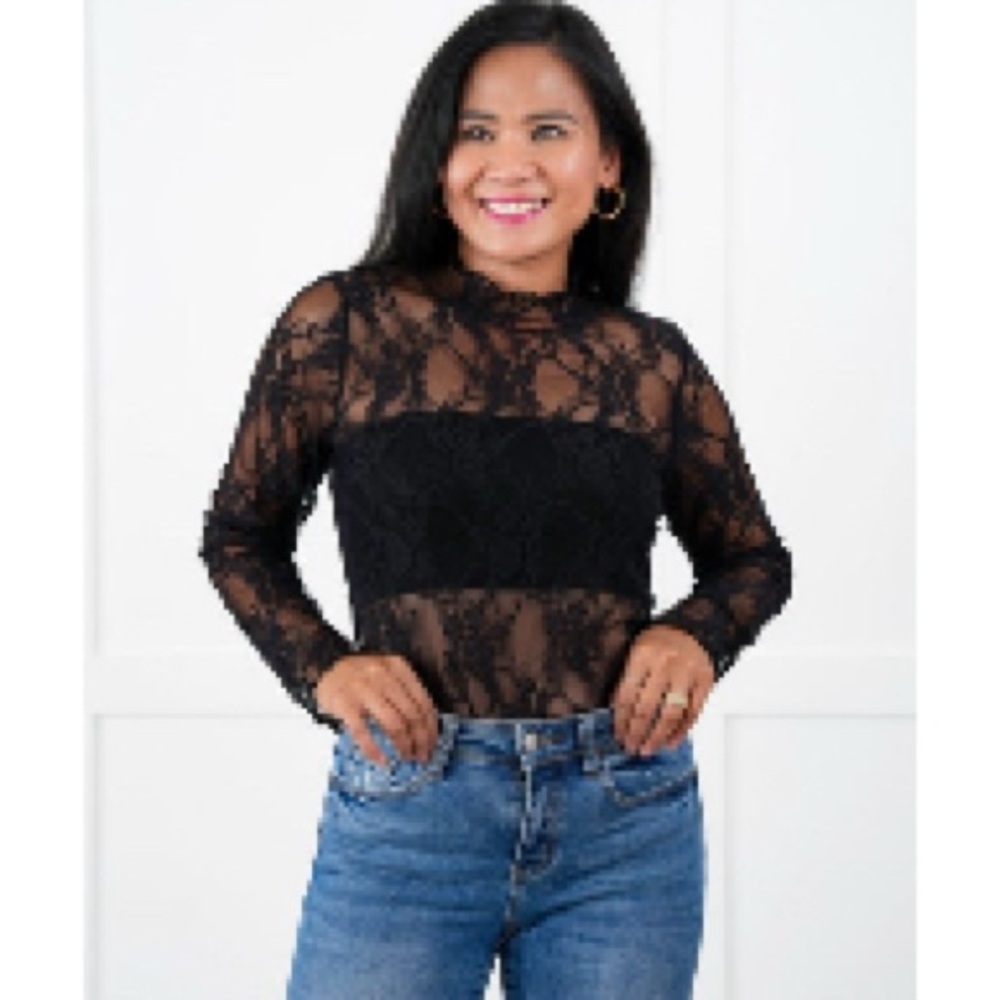 Black Lace  Overlay Top